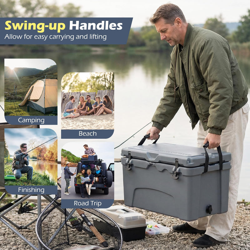 Load image into Gallery viewer, Goplus 45QT Hard Cooler w/Portable Handles &amp; Cup Holders for Camping Fishing Beach
