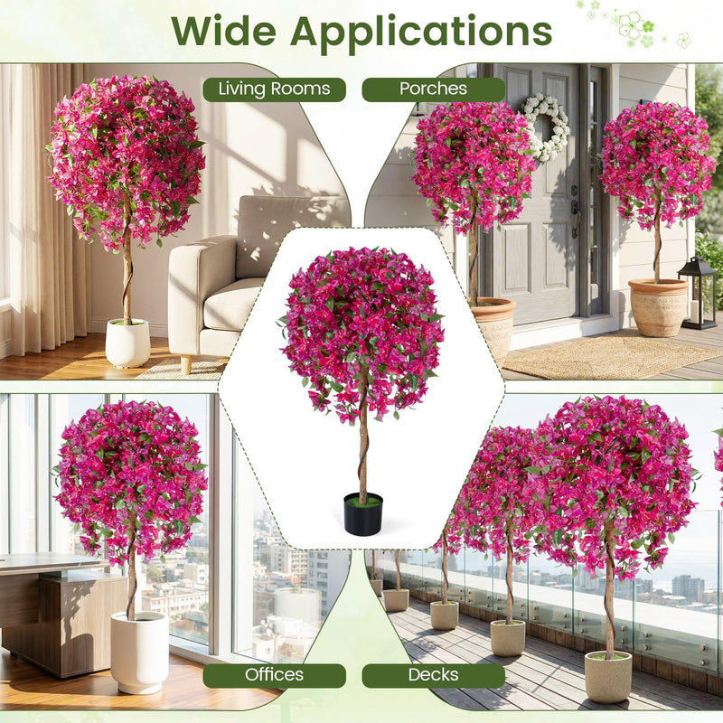 Load image into Gallery viewer, Goplus 2 Pack Artificial Azalea Trees with Vivid Blooming Flowers for Indoor Outdoor Decor
