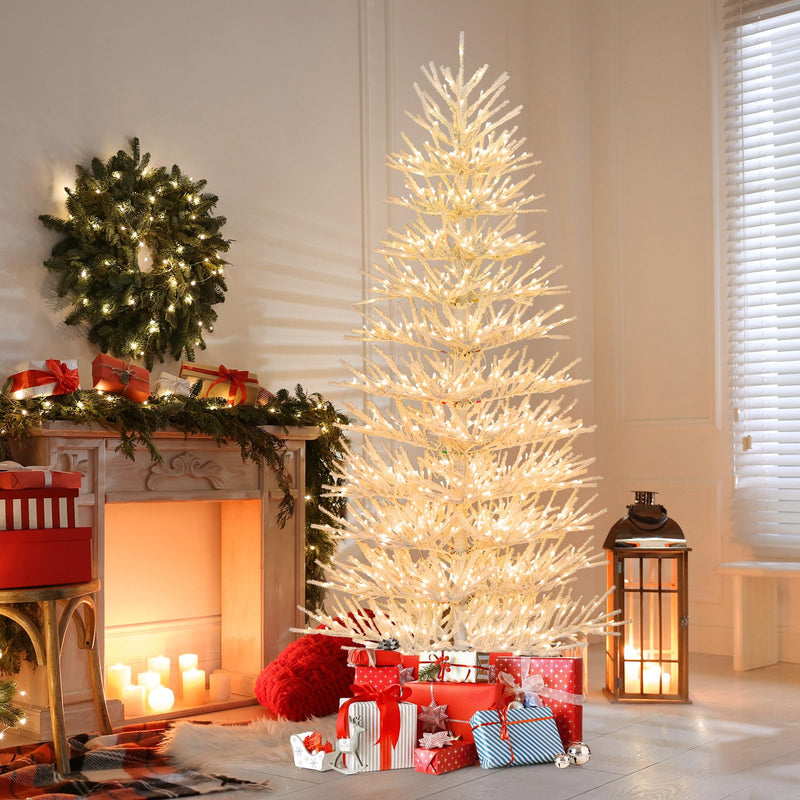 Load image into Gallery viewer, Goplus 7ft Pre-Lit Artificial Christmas Tree with 923 Multicolored LED RGB Lights
