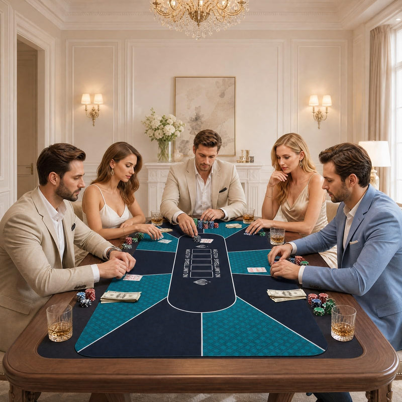 Load image into Gallery viewer, Goplus 70"x35" Poker Mat | 10 Players Texas Hold'em Poker Table Top
