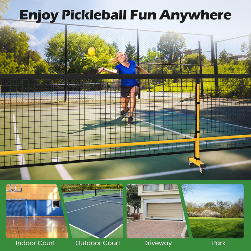 Load image into Gallery viewer, 22FT Regulation Size Pickle Ball Net System with Strong Metal Frame
