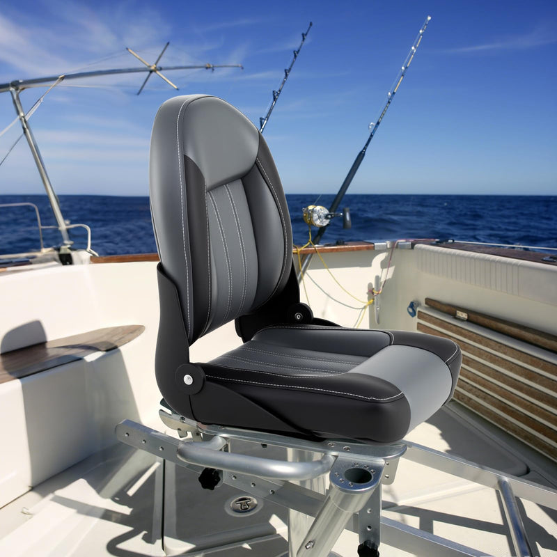 Load image into Gallery viewer, Goplus 2-Pack Folding High Back Boat Chairs | Waterproof PVC Leather Cabin Seating
