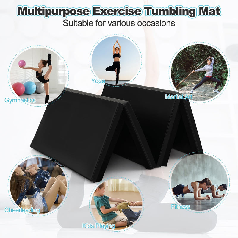 Load image into Gallery viewer, Folding Tumbling Mat with Carry Handles, Hook &amp; Loop Fasteners - Goplus
