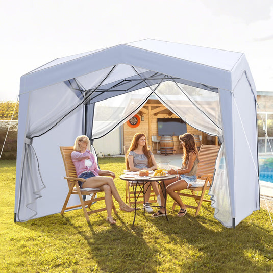 Goplus 10 x 10 FT Pop up Canopy Tent with Removable Sidewalls & Netting