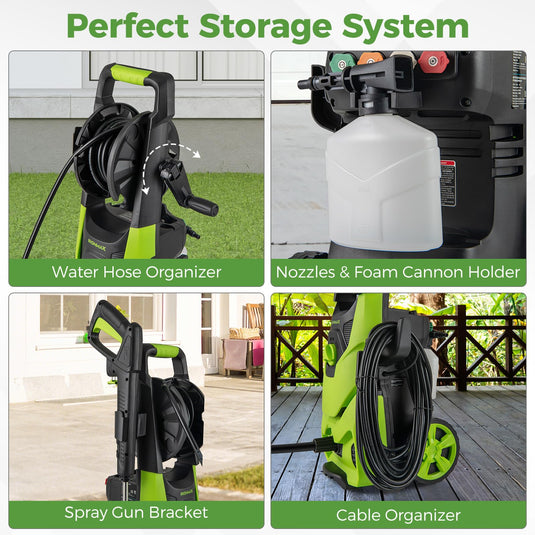 Goplus 2150PSI 1.2GPM Power Washer with 4 Quick Connect Nozzles