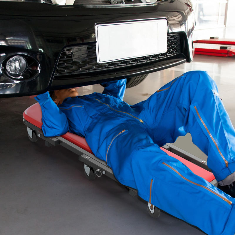 Load image into Gallery viewer, Goplus 2-in-1 Rolling Folding Z Creeper Seat with 6 Swivel Casters
