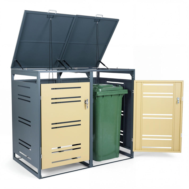 Load image into Gallery viewer, Goplus 52"x32"x46" Outdoor Trash Can Storage
