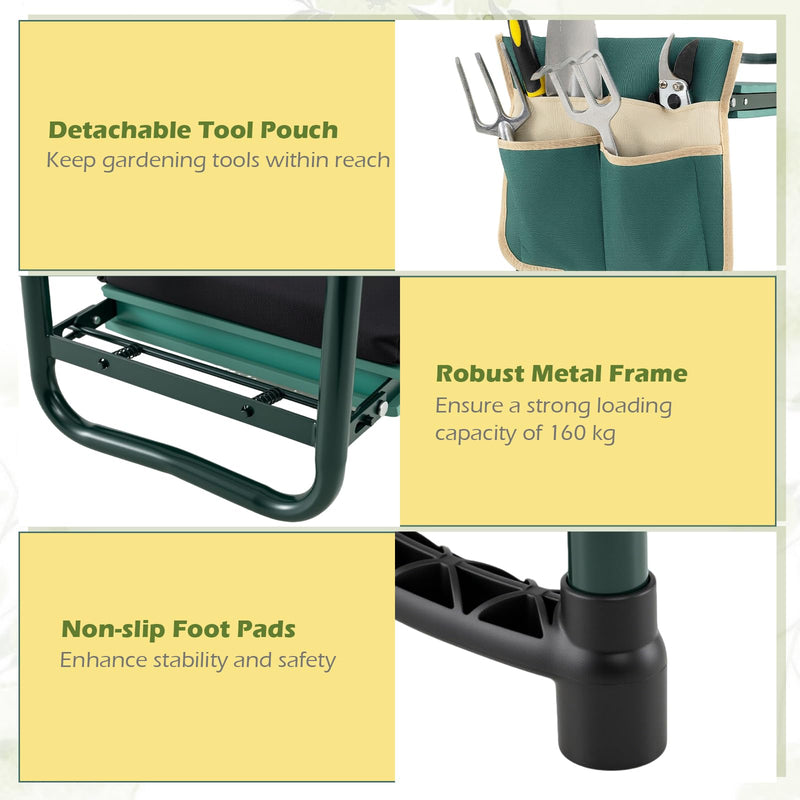 Load image into Gallery viewer, Goplus 11" Wide 2-in-1 Foldable Garden Kneeler and Seat for Seniors
