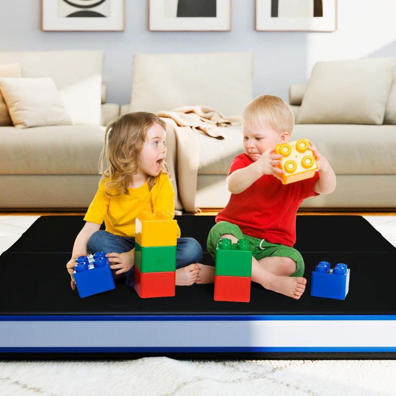 Load image into Gallery viewer, Goplus 4ft x 4ft x 4in Thickened Bi-Fold Fitness Mat with Carrying Handles &amp; PU Leather Cover
