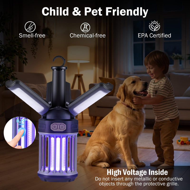 Load image into Gallery viewer, Goplus Outdoor Trap with Foldable Camping Lantern USB-C Rechargeable Electric Night Light
