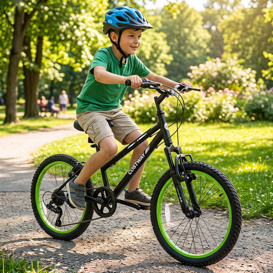 Goplus 20/24 Inch Kids Mountain Bike | 7 Speed Bicycle w/Suspension Fork