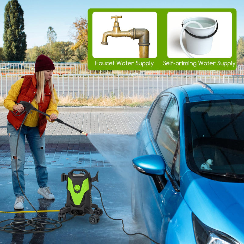 Load image into Gallery viewer, Goplus Electric Pressure Washer, 2400 PSI 1.7 GPM High Pressure Power Washer w/4 Quick Nozzles &amp; Universal Wheels
