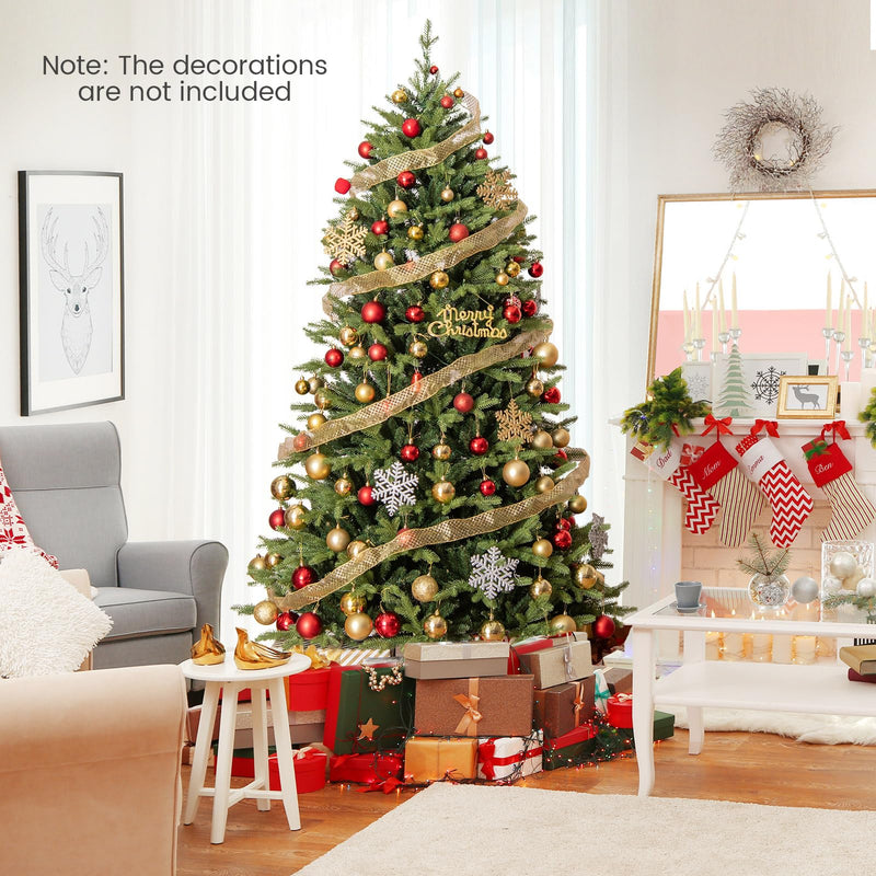Load image into Gallery viewer, Goplus 7ft Hinged Xmas Full Tree with 470 Warm White &amp; Multicolored LED Lights
