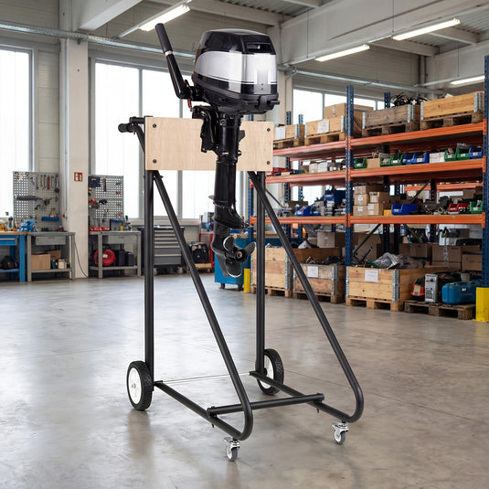 Goplus 330 LBS Boat Motor Stand w/ 4 Rubber Casters for Motor Transportation Repair Maintenance