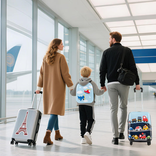 2 PCS Kid Luggage Set With Spinner Wheels for Children Boys Girls-Dark Blue