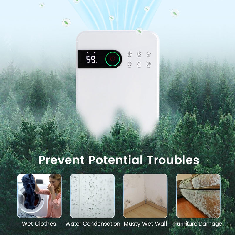 Load image into Gallery viewer, 32 Pints Dehumidifier with Sleep Mode, 24H Timer, 3-Color LED Indicator Light &amp; Child Safety Lock, for Space up to 2500 Sq. Ft
