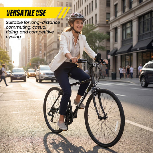 Goplus Hybrid Bike 18-Speed 700C Urban Commuter Bicycle w/Shimano Drivetrain