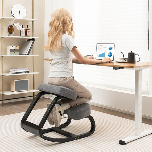 Goplus Kneeling Chair, Ergonomic Posture Chair with 4” Thick Padded Cushion