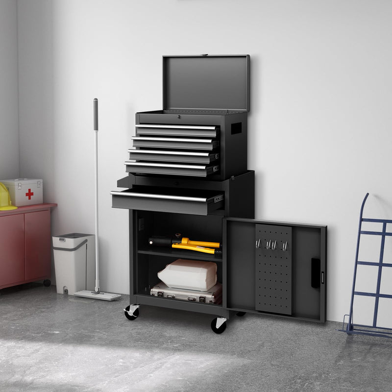 Load image into Gallery viewer, Goplus Tool Chest, 5-Drawer Rolling Tool Storage Cabinet with Detachable Top Tool Box
