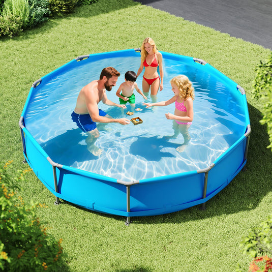 Goplus 12' x 12' x 30'' Metal Frame Above Ground Swimming Pool