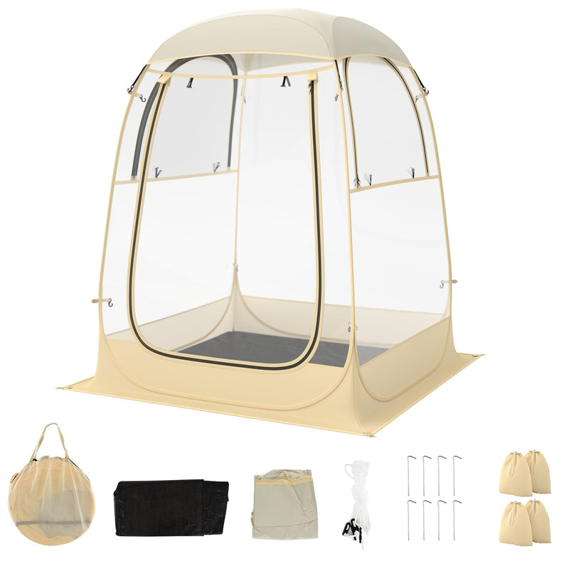 Load image into Gallery viewer, Goplus Sports Tent, Pop Up Weather Tent Pod with Carrying Bag, Floor Mat, Wind Rope, 1-2 Person 4.2 x 4.2 ft
