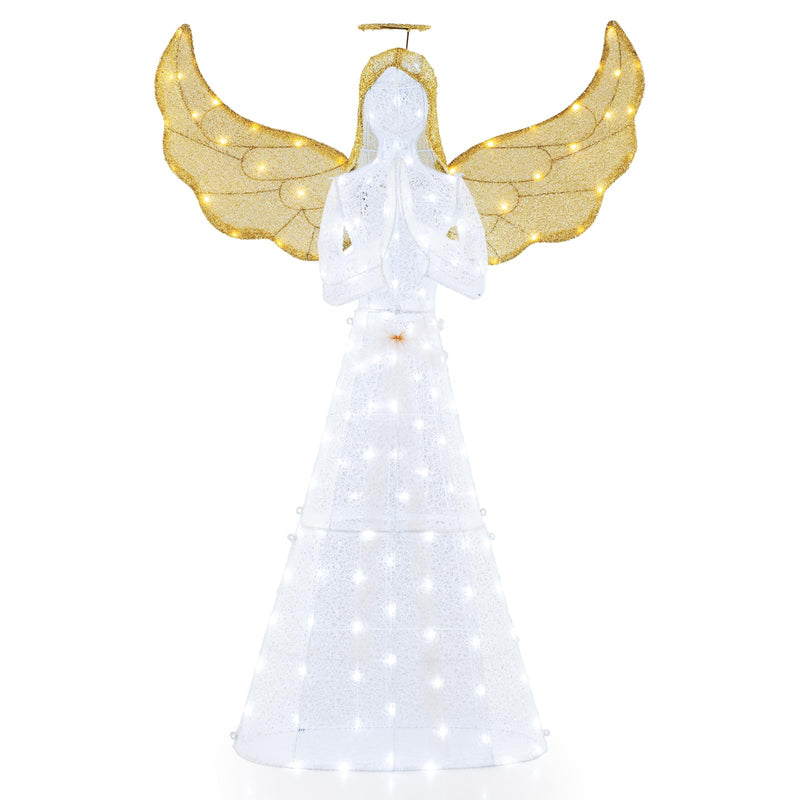 Load image into Gallery viewer, Goplus 5 FT Christmas Pre-Lit Angel, Yard Lighted-up Festive Angel w/Halo

