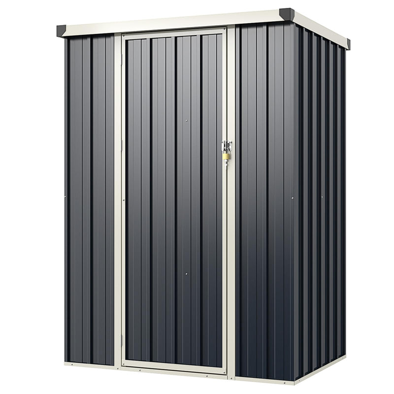 Load image into Gallery viewer, Goplus 4 x 3 FT Metal Outdoor Storage Shed, Snap-on Structures for Efficient Assembly, All-Weather Color Steel Utility Storage House
