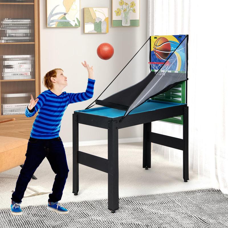Load image into Gallery viewer, Goplus 14-in-1 Multi Game Table, Combo Game Table w/Foosball, Air Hockey, Pool, Table Tennis, Basketball, Chess, Checkers, Bowling, Shuffleboard
