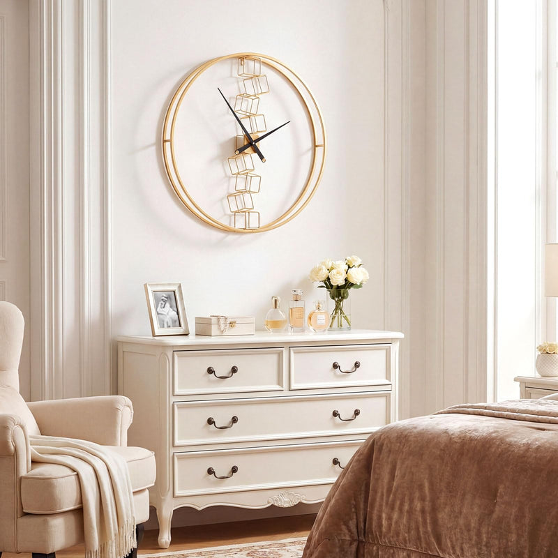 Load image into Gallery viewer, Goplus 27" Nordic Style Big Metal Wall Clock Battery-Operated Wall Decoration for Living Room

