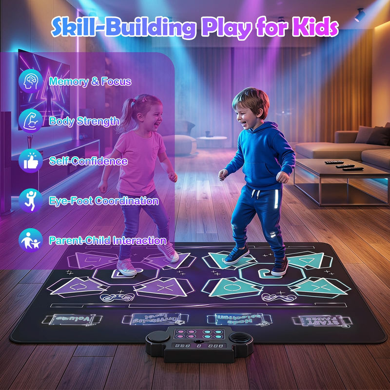 Load image into Gallery viewer, Goplus 2-Player Dance Mat Electronic Dancing Music Playmat for Kids Toddlers Boys Girls
