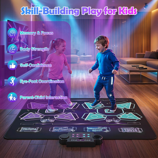 Goplus 2-Player Dance Mat Electronic Dancing Music Playmat for Kids Toddlers Boys Girls