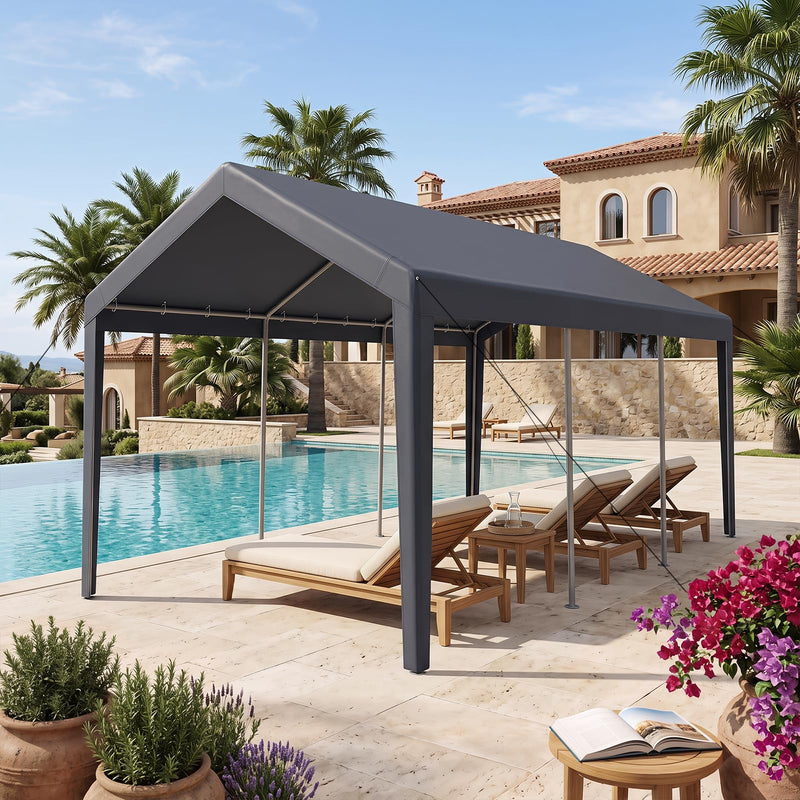 Load image into Gallery viewer, Goplus 10x20 FT Portable Garage with 2 Doors &amp; 4 Roll-Up Mesh Windows

