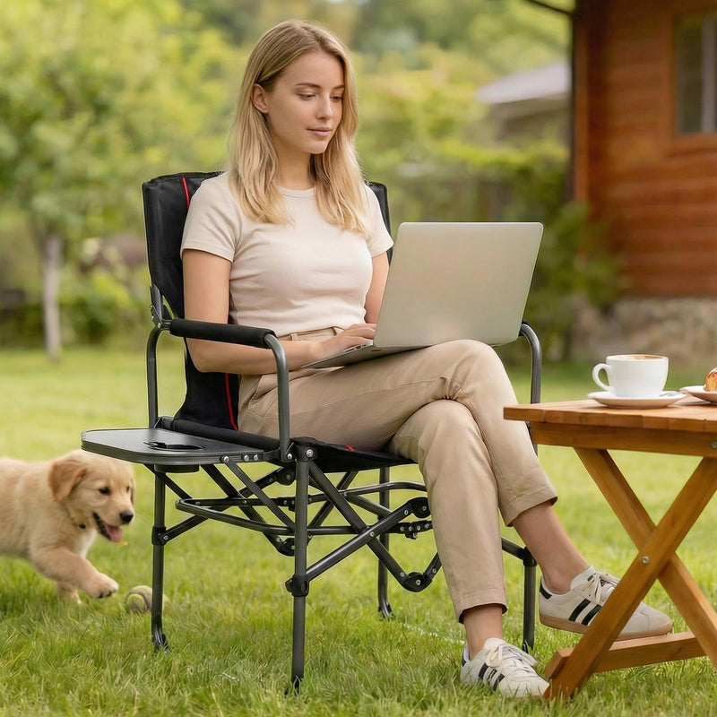 Load image into Gallery viewer, Goplus Heavy-Duty Director Chair with Side Table Cup Holder &amp; Carrying Bag
