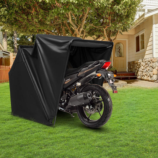 GROVU Waterproof Motorcycle Cover – Outdoor Storage With Lock-Holes, All-Season Protection, Fits Bikes Up To 108" (Includes Storage Bag)