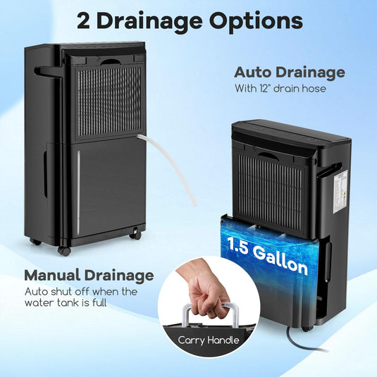 4500 Sq. Ft Dehumidifier for Basement, 57 Pints Quiet Dehumidifier w/Drain Hose