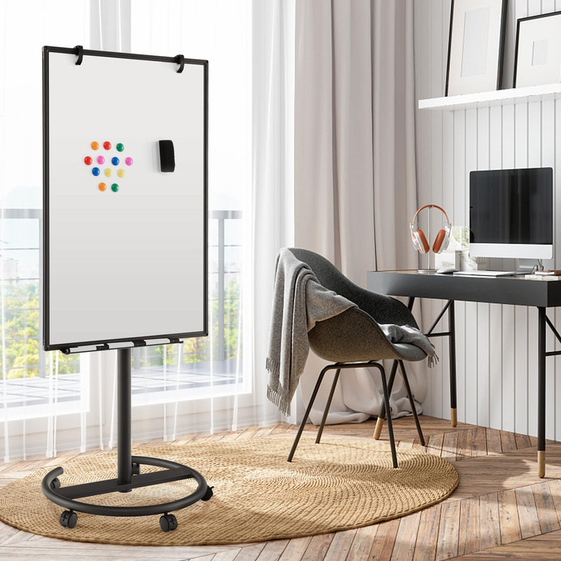 Load image into Gallery viewer, Goplus Mobile Whiteboard, 40&quot; x 26&quot; Height-Adjustable Dry Erase Board on Wheels
