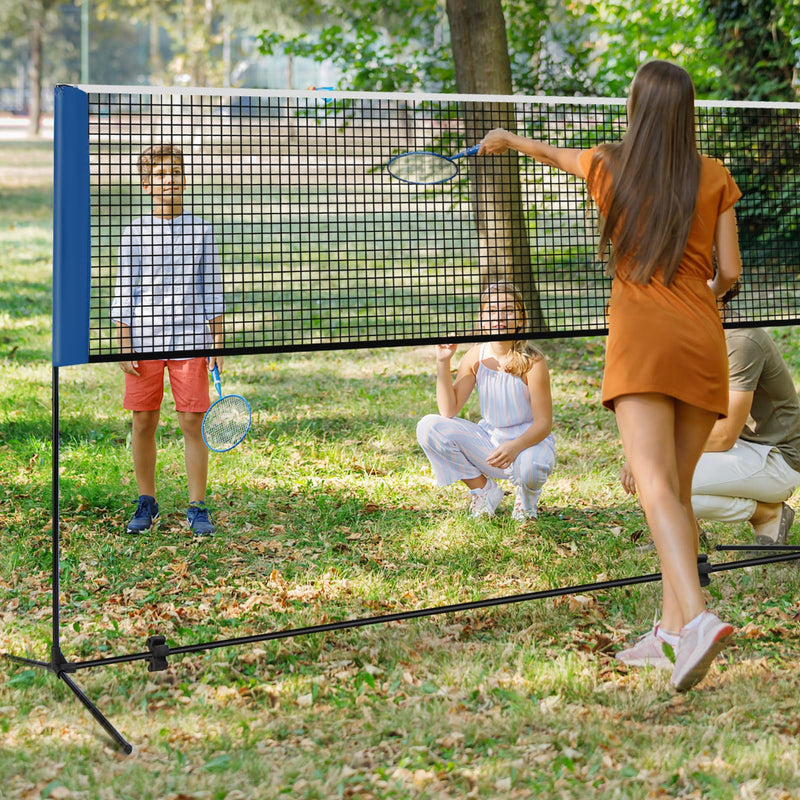 Load image into Gallery viewer, Goplus Portable Badminton Net Set, 14FT Volleyball Pickleball Net
