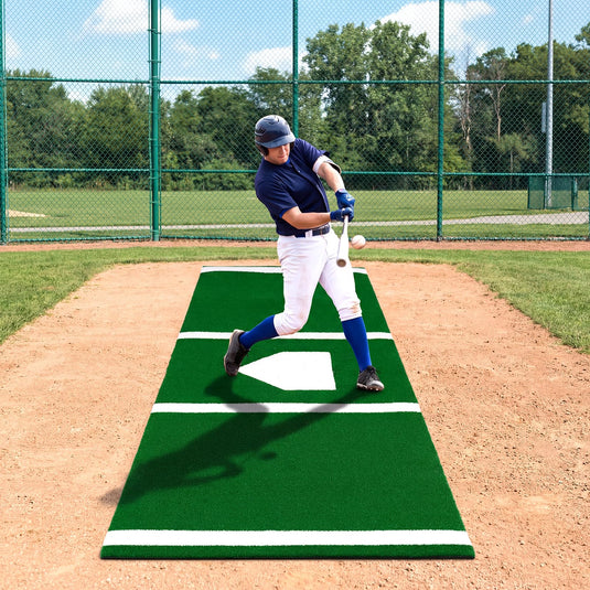 Goplus 10x3.8 ft Baseball Batting Mat with 15 mm Turf for Indoor Outdoor Training