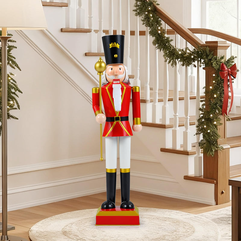 Load image into Gallery viewer, Goplus 32.5 Inch Christmas Nutcracker with High Hat and Beautiful Scepter
