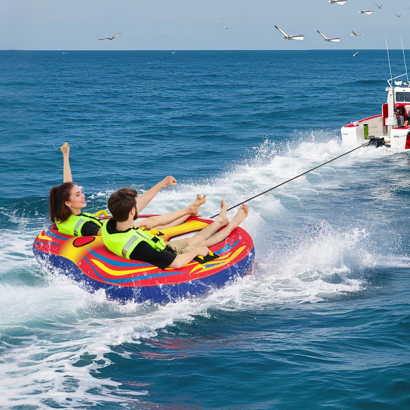 Load image into Gallery viewer, Goplus 1-2 Person Towable Tube for Boating Floating Raft Water Sports
