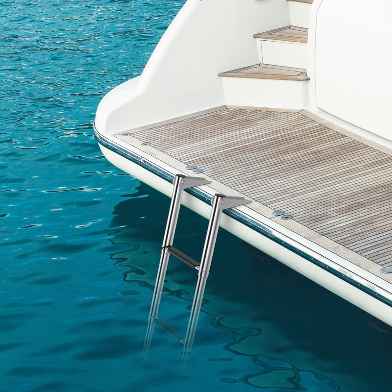 Load image into Gallery viewer, Goplus 4 Step Telescoping Boat Ladder
