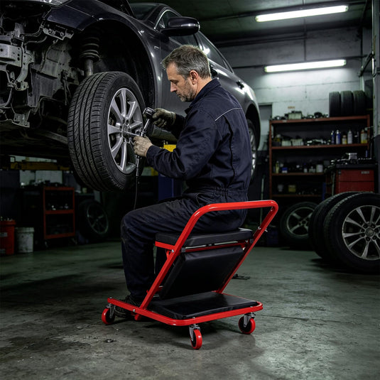 Goplus 41" Foldable Mechanic Creeper | 450 LBS Capacity Padded Z Garage Seat
