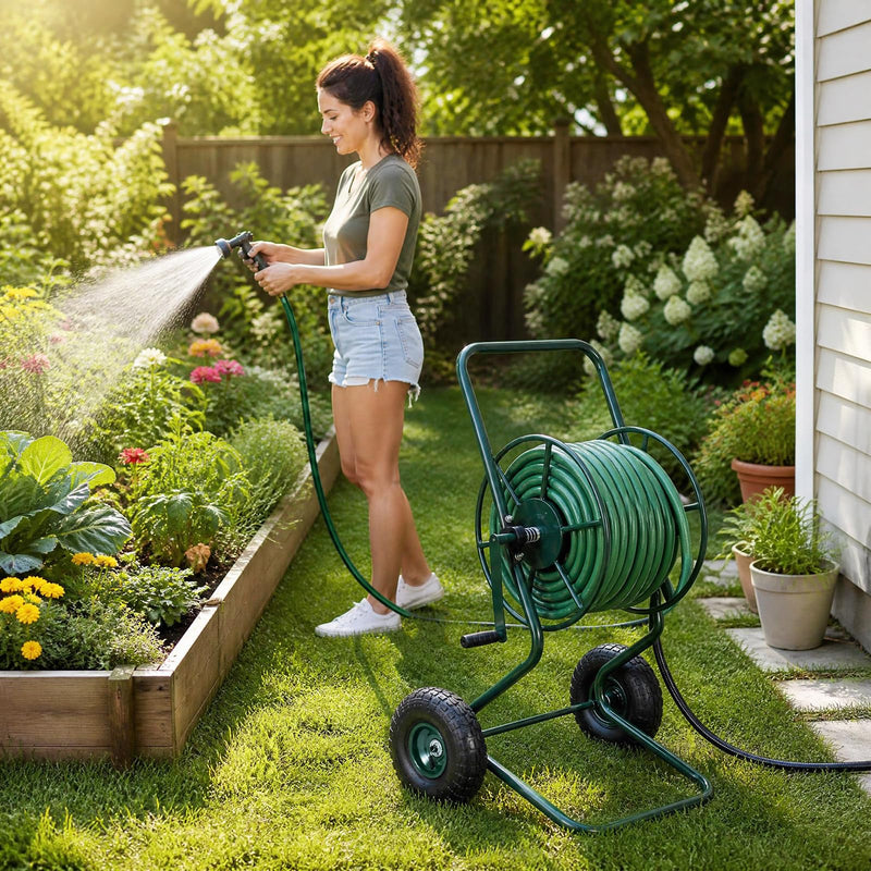 Load image into Gallery viewer, Goplus Heavy Duty Garden Hose Reel Cart | Holds up to 300 FT of 5/8" Hose
