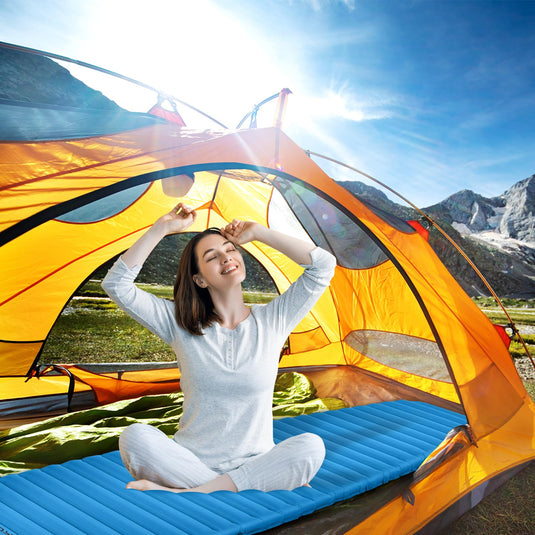 Goplus Inflatable Camping Sleeping Pad, 3 Inch Thick Camping Pad, Waterproof & Comfortable Sleeping Mat