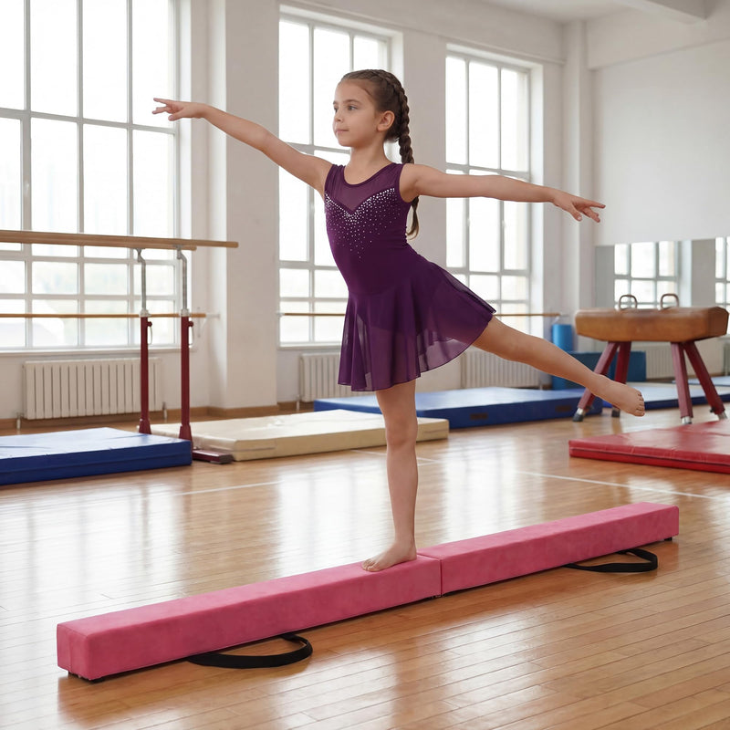 Load image into Gallery viewer, Goplus 7 FT Gymnastics Balance Beam Foldable Non-Slip Foam Floor Beam
