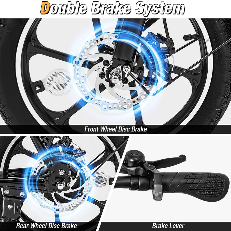 Load image into Gallery viewer, Goplus 16&quot; Folding Ebike wIth Basket City Commuter Bicycle
