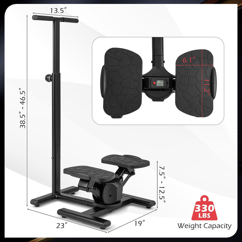 Load image into Gallery viewer, Goplus 2 in 1 Twist Stepper with Handlebar Waist Twister Platform &amp; LCD Monitor
