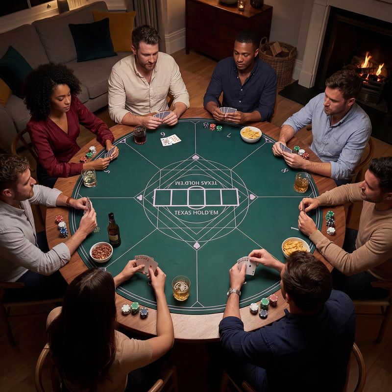 Load image into Gallery viewer, Goplus Round 40"/47"/55" Poker Mat | 8-Player Poker Table Top
