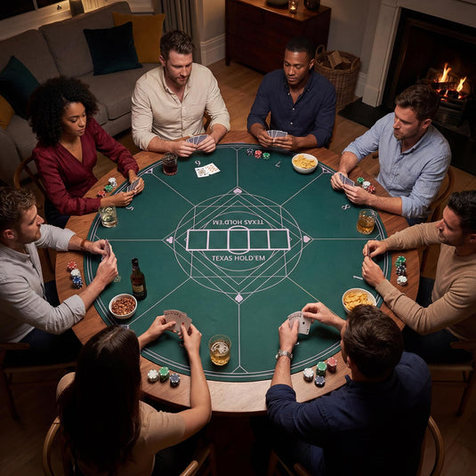 Goplus Round 40"/47"/55" Poker Mat | 8-Player Poker Table Top