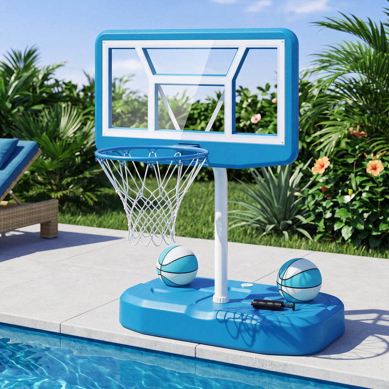 Load image into Gallery viewer, Goplus Shatterproof Outdoor Swimming Poolside Basketball Goal System with 200 LBS Weighted Base
